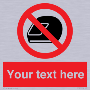 Custom No Motorcycle Helmets Sign